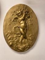 Gouden Wanddecoratie met Engel, Ophalen of Verzenden