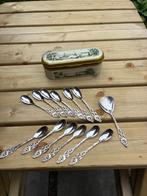 Antiek theelepels + suikerschep Gero kraanvogel in DE doosje, Antiek en Kunst, Antiek | Bestek, Ophalen of Verzenden