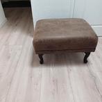 Te koop  hocker in donkerbruin fluweelzachte, Ophalen of Verzenden, Zo goed als nieuw, Vierkant, 50 tot 75 cm