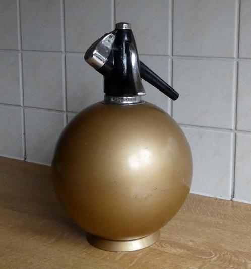 Vintage siphon goud spuitwaterfles Sparklets England sifon, Huis en Inrichting, Keuken | Keukenbenodigdheden, Gebruikt, Ophalen of Verzenden