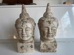 Budda hoofden gips set 28x12x13 voor in huis of in de tuin, Ophalen of Verzenden, Zo goed als nieuw