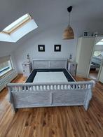 Bedombouw inclusief nachtkastjes, Huis en Inrichting, Slaapkamer | Bedden, Ophalen, Gebruikt, Wit, Tweepersoons