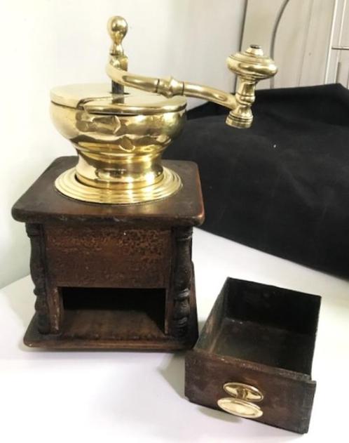 Koffiemolen XXL Antiek Messing en hout✨😍😎💑🎁👌, Antiek en Kunst, Curiosa en Brocante, Ophalen of Verzenden