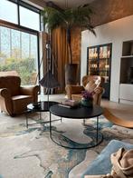 2 Vintage Cognac Leren Fauteuils, Huis en Inrichting, Fauteuils, Ophalen, Gebruikt, Leer, 75 tot 100 cm