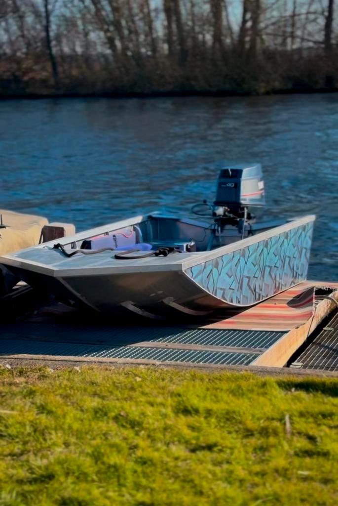 Aluminium Platbodem Dinghy Derby- Raceklaar! Zapcat, Watersport en Boten, Platbodems, Gebruikt, Tot 6 meter, Aluminium, Benzine