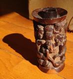 ~1900 Afrikaanse hand-gestoken houten kandelaar, Antiek en Kunst, Ophalen of Verzenden, Overige materialen