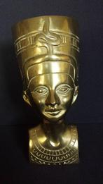 Buste Egyptische Koningin NEFERTITI <> BEELD Messing h 21 cm, Ophalen of Verzenden, Koper