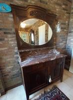Buffet/commode antiek marmer blad en geslepen spiegel, Ophalen