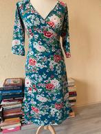 King Louie jurk L turquoise met bloemen paradijs:), Ophalen of Verzenden
