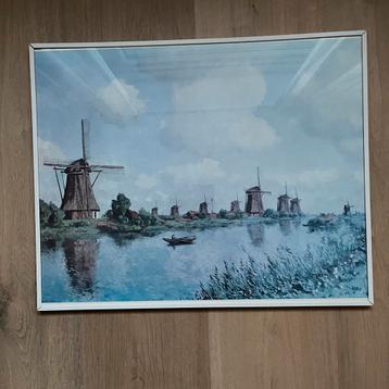 Ingelijste poster: Molens van Kinderdijk, Wetering de Rooy beschikbaar voor biedingen