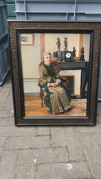 Leuke antieke decoratieve werkende schilderijklok, Ophalen