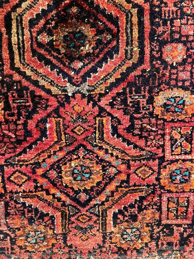 Vintage handgeknoopt Perzisch of Oosters tapijt 110/58, Gebruikt, 100 tot 150 cm, Blauw, Etten-Leur