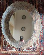 Vintage spiegel met verlichting en fraaie plexiglas rand, Ophalen, Ovaal, 50 tot 100 cm, Minder dan 100 cm