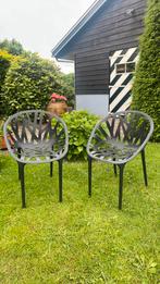 2 kunststof stoelen zwart, Ophalen, Gebruikt, Kunststof
