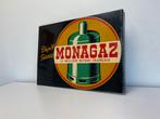 Vintage Monagaz oud Reclamebord, Ophalen, Gebruikt, Reclamebord