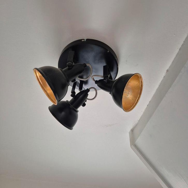 Koperen Plafondlampen set - Industrieel Design, Huis en Inrichting, Lampen | Plafondlampen, Zo goed als nieuw, Metaal, Ophalen