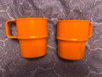2 Vintage Mepal Bekers Oranje - Jaren '70, Ophalen of Verzenden, Zo goed als nieuw