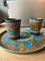 Gouda Anjer set – 2 bekers en schotel, Ophalen of Verzenden