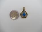 Kettinghanger /blauwe kristal rijnsteen 3.0x2.0, Verzenden, Zo goed als nieuw, Blauw, Overige materialen