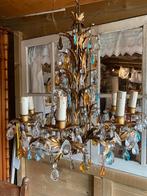 Italiaanse kroonluchter hanglamp gekleurde pegels, Antiek en Kunst, Antiek | Lampen, Ophalen