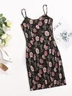 NIEUW! Zwart vintage bloem jurk maat 2XL= 44 46 SALE, Kleding | Dames, Jurken, Nieuw, Maat 42/44 (L), Zwart, Verzenden