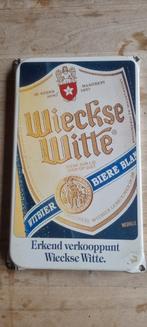 Wieckse witte emaille bier reclamebord bar mancave bord, Verzamelen, Merken en Reclamevoorwerpen, Ophalen of Verzenden, Gebruikt