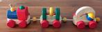 houten trek-treintjes met lichte gebruikssporen, Kinderen en Baby's, Speelgoed | Houten speelgoed, Ophalen of Verzenden, Gebruikt