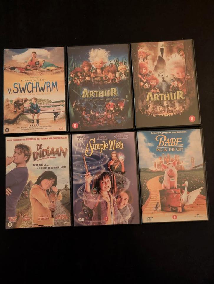 DVD: Swchwrm, Arthur, babe, de indiaan, simple wish, Cd's en Dvd's, Dvd's | Kinderen en Jeugd, Zo goed als nieuw, Alle leeftijden