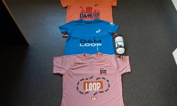 3x Damtotdam loop. asics shirt dam tot dam loop. Bidon.  beschikbaar voor biedingen