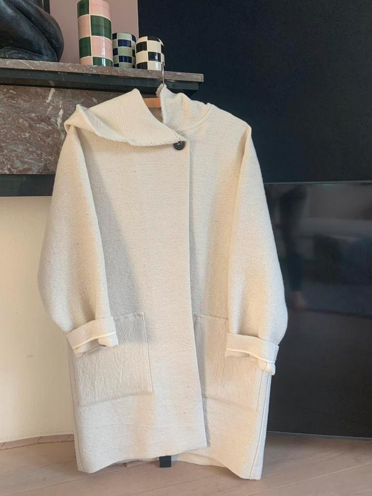 Isabel Marant Étoile Damien oversized jas capuchon 38 nieuw, Kleding | Dames, Jassen | Zomer, Nieuw, Maat 36 (S), Wit, Ophalen of Verzenden