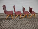 G.J. van Os Culemborg vier swing chairs eetkamerstoelen., Ophalen, Zo goed als nieuw, Vier, Vintage item