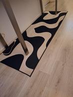 Loper met abstract motief 1.80 bij 0.60, zwart/ecru, Huis en Inrichting, Stoffering | Tapijten en Kleden, Ophalen, Zwart, 50 tot 100 cm