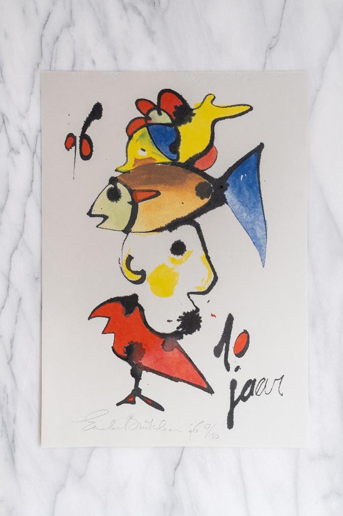 Cobra Stijl Litho Emeke Buitelaar 1996 (27/150), Antiek en Kunst, Kunst | Litho's en Zeefdrukken, Ophalen of Verzenden