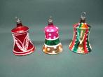 Drie x oude vintage kerstbal klokje, Diversen, Kerst, Ophalen of Verzenden