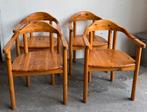 4 vintage grenen stoelen / stijl Rainer Daumiller, Ophalen, Gebruikt, Bruin
