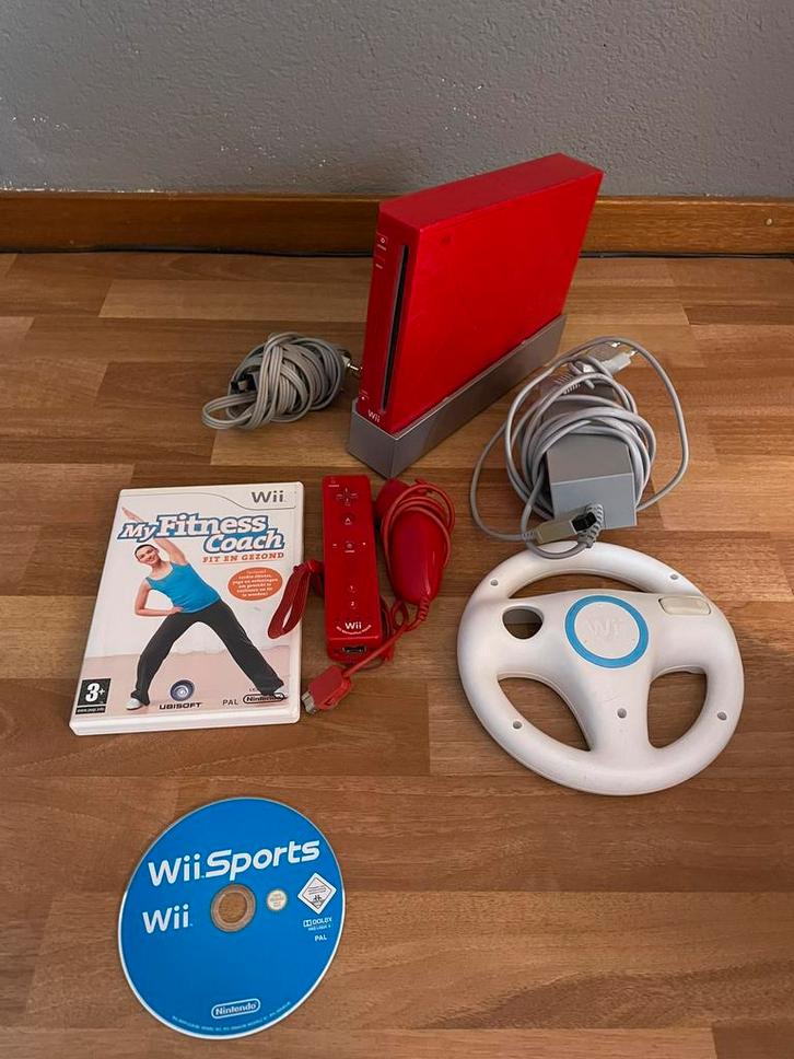 Nintendo WII rood 25th anniversary controller (motion plus), Spelcomputers en Games, Spelcomputers | Nintendo Wii, Gebruikt, Met 1 controller