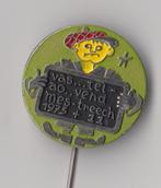 Carnaval Mestreech 1986 Groen Maastricht speldje, Verzamelen, Speldjes, Pins en Buttons, Gebruikt, Niet vindbaar, Niet vindbaar