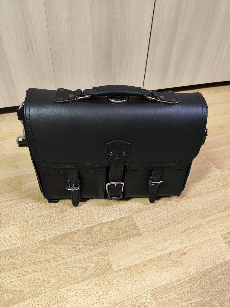 Saddleback Leather Front Pocket Leather Briefcase, Verzenden, Nieuw, Zwart, Leer