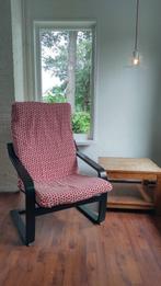 Poäng stoel / fauteuil IKEA zwart houten frame, rood kussen, Ophalen, Hout, Gebruikt, Minder dan 75 cm