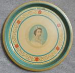Queen Elizabeth II Coronation dienblad 1953 rond metaal, Ophalen of Verzenden, Gebruikt, Buitenland, Servies
