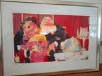 Kleurige. grote, vrolijke zeefdruk., Antiek en Kunst, Kunst | Litho's en Zeefdrukken, Ophalen