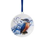 Delfts Blauw bordje met IJsvogel, Huis en Inrichting, Woonaccessoires | Kandelaars en Kaarsen, Overige materialen, Wit, Ophalen of Verzenden