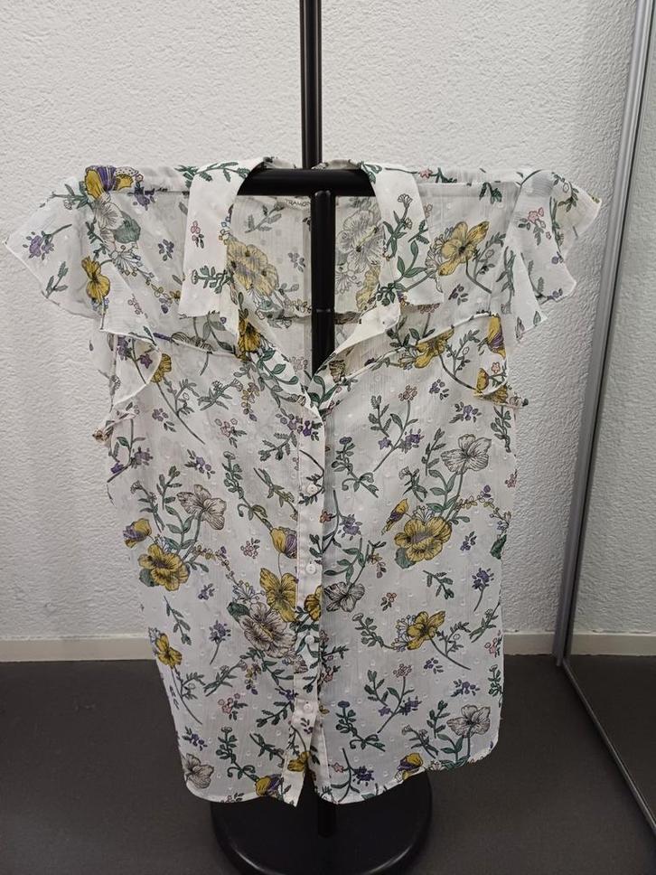 Tramontana Bloemen Blouse Maat L, Kleding | Dames, Blouses en Tunieken, Zo goed als nieuw, Maat 38/40 (M), Wit, Ophalen of Verzenden
