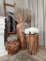 Teakhouten vazen in drie verschillende maten, Ophalen of Verzenden, Nieuw