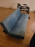 Blauwe Slaapbank, Ophalen, Blauw, Tweepersoons, 200 cm