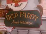 Orgineel Iers whiskey reclamebord in hout, Ophalen of Verzenden, Zo goed als nieuw, Reclamebord