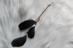 Black feather earring, Overige materialen, Hangers, Zwart, Nieuw