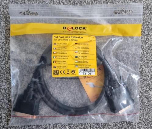 DVI verleng kabel 1 meter, Computers en Software, Pc- en Netwerkkabels, Nieuw, Verzenden