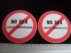 2x sticker verkeersbord no sex until marriage geen seks, Verzamelen, Verzenden, Zo goed als nieuw, Overige typen