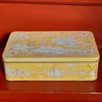 Verkade blik rechthoekig geel, Verzamelen, Blikken, Ophalen of Verzenden, Gebruikt, Koek(jes), Verkade